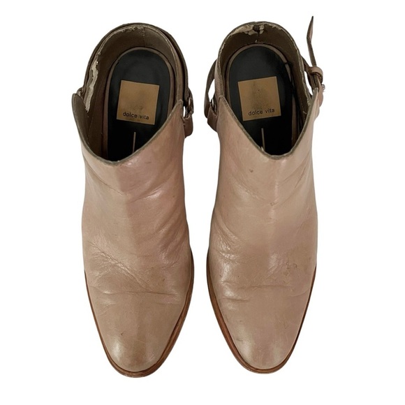 Dolce Vita Ankle Booties Women's Size 8 Leather Sling Back 3.5 in. Heel Slip On - Picture 1 of 11